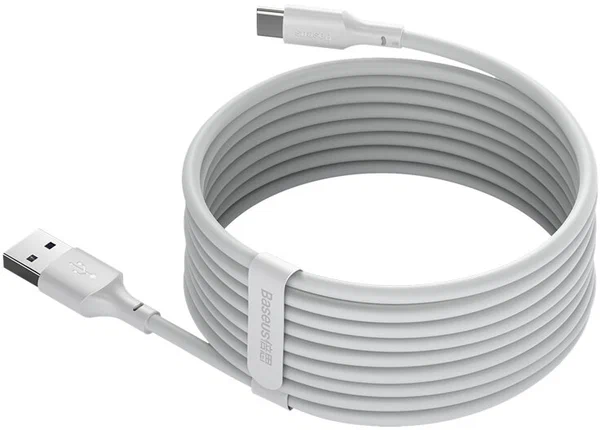 Кабель USB BASEUS Simple Wisdom Data Cable Kit 2шт USB - Type-C, 5A, 40W, 1.5 м, белый